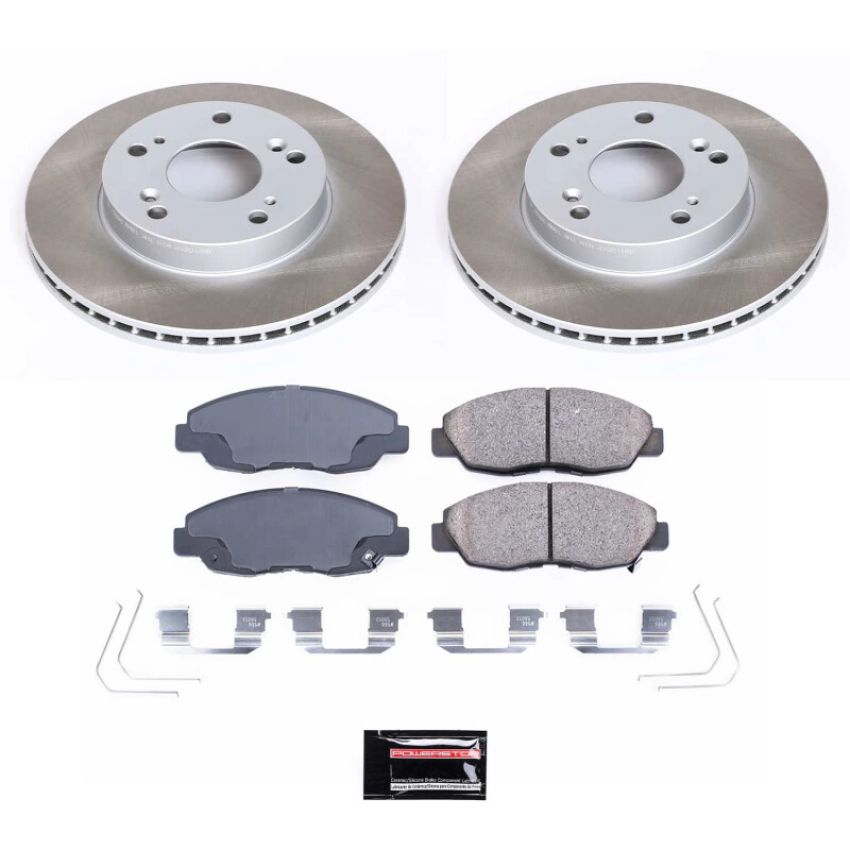 PowerStop SC6319 Semi-Coated Rotor and Low-Dust Ceramic Brake Pad Kit