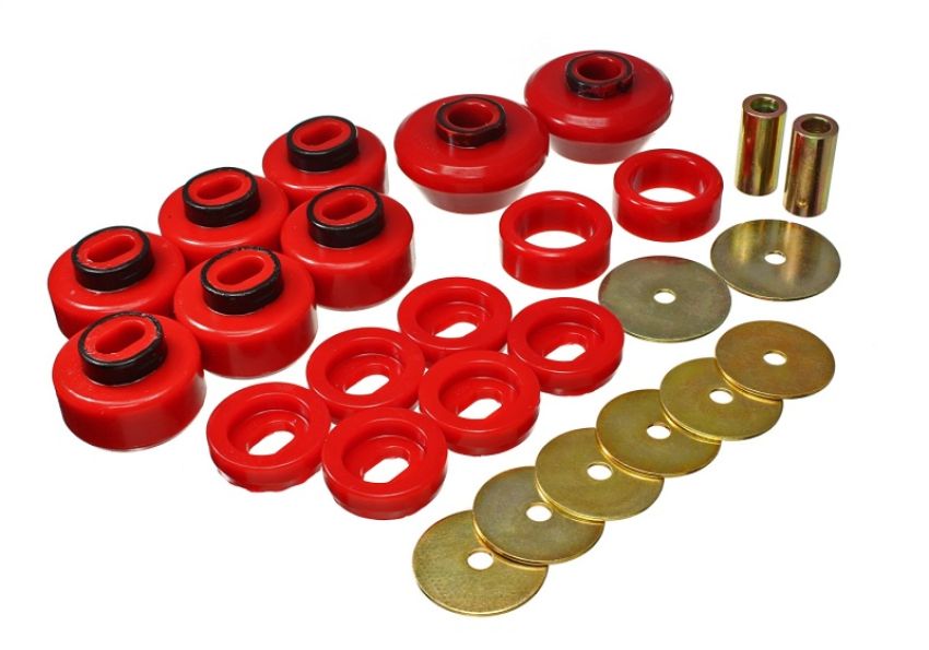 Energy Suspension 3.4175R 07-13 Chevrolet Silverado 1500/GMC Sierra 1500 4WD Body Mount Bushing Set - Red