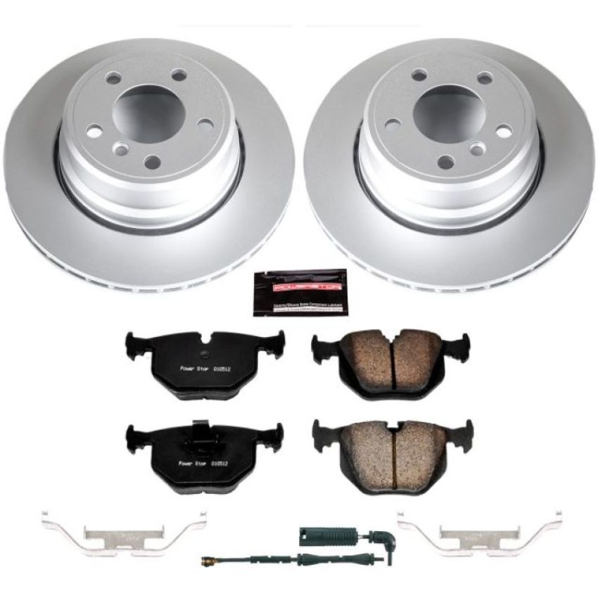 PowerStop CRK5734 Genuine Geomet Coated Rotor and Carbon-Fiber Ceramic Brake Pad Kit