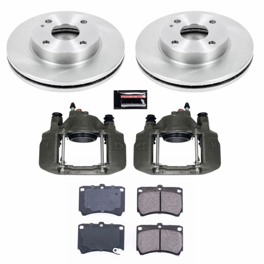 PowerStop KCOE4933 OE Stock Replacement Low-Dust Ceramic Brake Pad, Rotor and Caliper Kit
