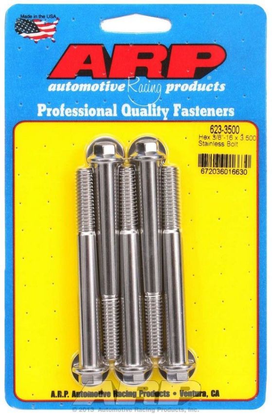 ARP ARP623-3500 S/S Bolt Kit - 6pt. (5) 3/8-16 x 3.500