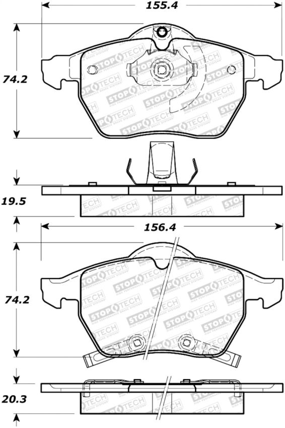 Stoptech 305.08190 Street Select Brake Pads - Front