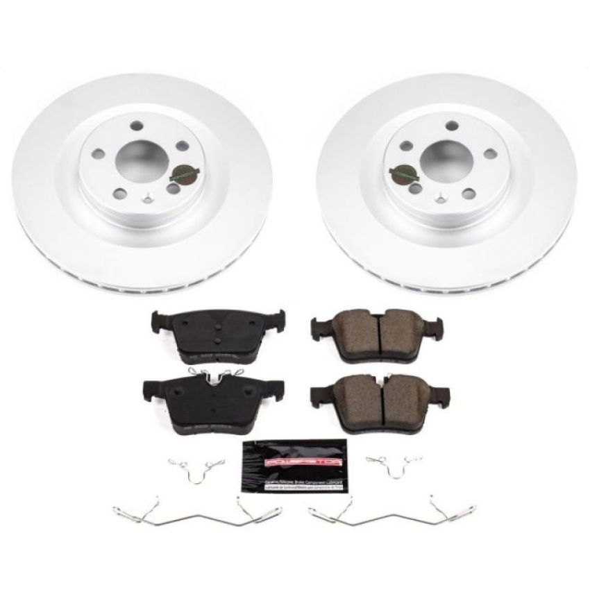 PowerStop CRK7757 Genuine Geomet Coated Rotor and Carbon-Fiber Ceramic Brake Pad Kit