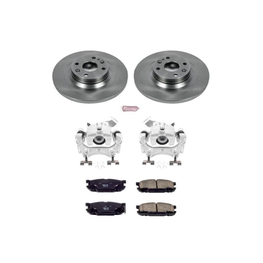 PowerStop KCOE5267 OE Stock Replacement Low-Dust Ceramic Brake Pad, Rotor and Caliper Kit