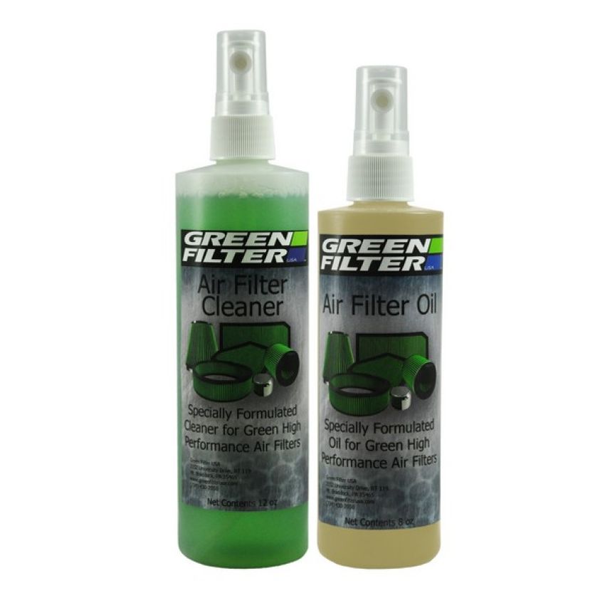 Green Filter USA 2800 Cleaner and Synthetic Oil Kit; 12oz. Cleaner; 8oz. Oil (Clear)