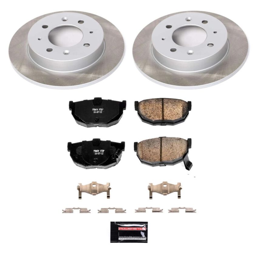 PowerStop SC5905 Semi-Coated Rotor and Low-Dust Ceramic Brake Pad Kit