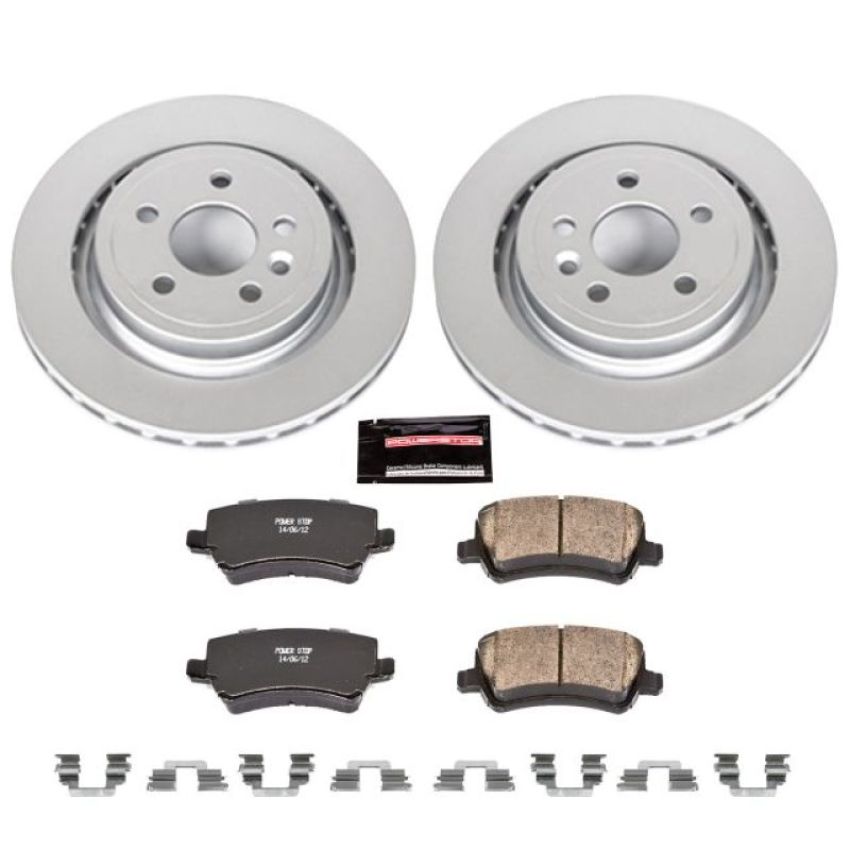 PowerStop CRK4702 Genuine Geomet Coated Rotor and Carbon-Fiber Ceramic Brake Pad Kit