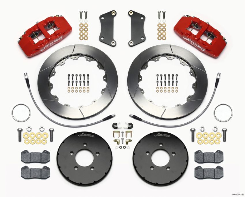 Wilwood 140-13581-R Dynapro 6 Front Hat Kit 12.88in Red 2005-Up Mazda 3 w/ Lines