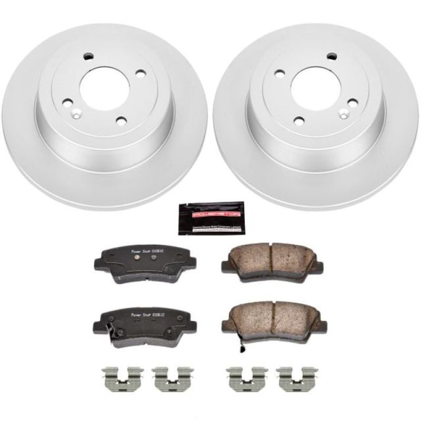 PowerStop CRK6507 Genuine Geomet Coated Rotor and Low-Dust Ceramic Brake Pad Kit