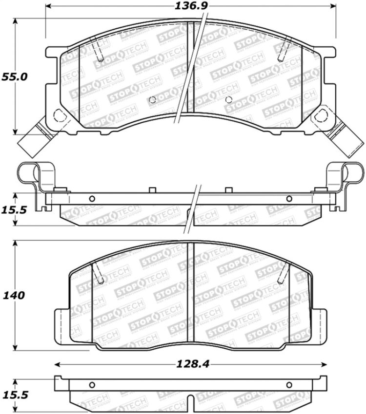 Stoptech 308.05000 Street Brake Pads - Front/Rear