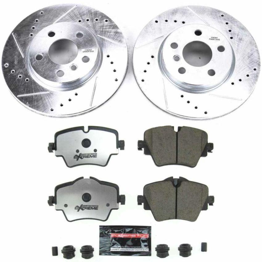 PowerStop K8323-26 Z26 Street Performance Ceramic Brake Pad and Drilled & Slotted Rotor Kit