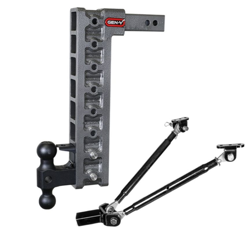 GEN-Y Hitch GH-528 Gen-Y Mega Duty 2in Shank 17.5in Drop 16K Hitch w/Dual-Ball/Pintle Lock/Stabilizer Kit