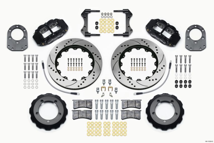 Wilwood 140-13329-D Narrow Superlite 4R Front Hat Kit 14.00in Drilled 66-75 Ford Bronco Dana 30/44 w/Lines