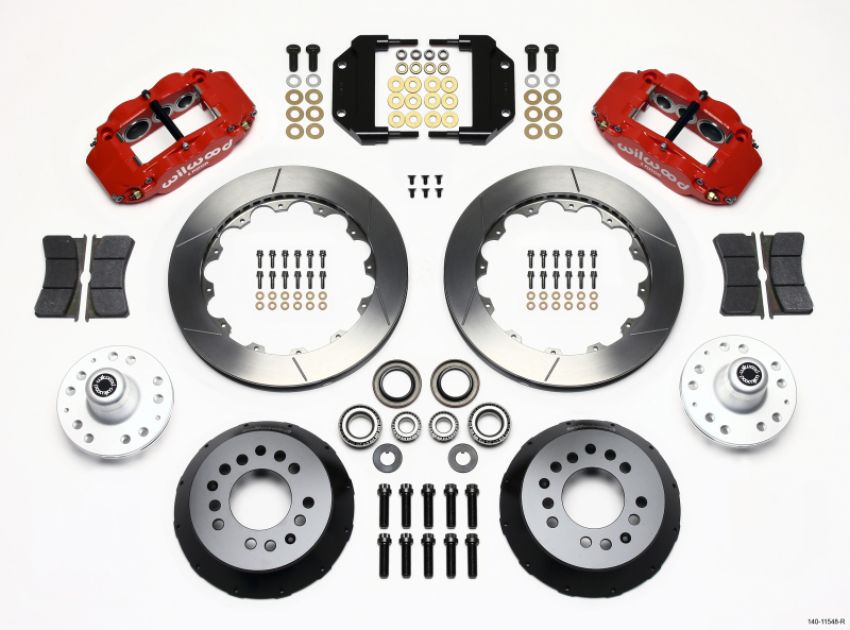 Wilwood 140-11548-R Narrow Superlite 6R Front Hub Kit 12.88in Red Magnum Force Drop Spndle
