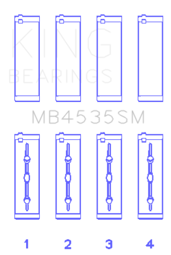 King Engine Bearings MB4535SM0.5 Mercedes Benz M 276 DE35 (Size +0.50mm) Main Bearing Set