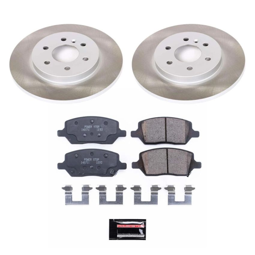 PowerStop SC4609 Semi-Coated Rotor and Low-Dust Ceramic Brake Pad Kit