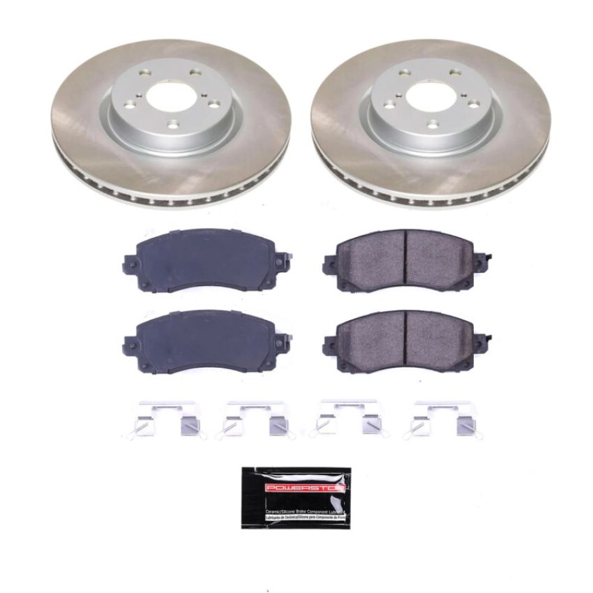 PowerStop SC7891 Semi-Coated Rotor and Low-Dust Ceramic Brake Pad Kit