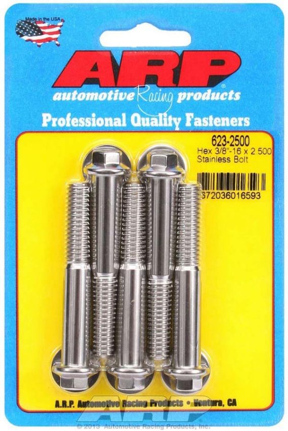 ARP ARP623-2500 S/S Bolt Kit - 6pt. (5) 3/8-16 x 2.500
