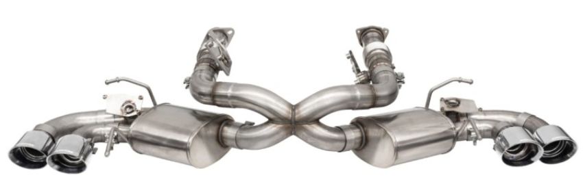 CORSA Performance 21100 Corsa 2020-24 Corvette C8 3in Valved Cat-Back 4.5in Pol Quad Tips - Fits Factory Perf Exhaust w/ AFM