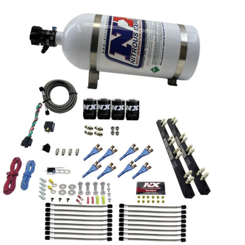 Nitrous Express 80009-10 8-CYL SOFT LINE, SHARK, RAIL, 10LB BOTTLE