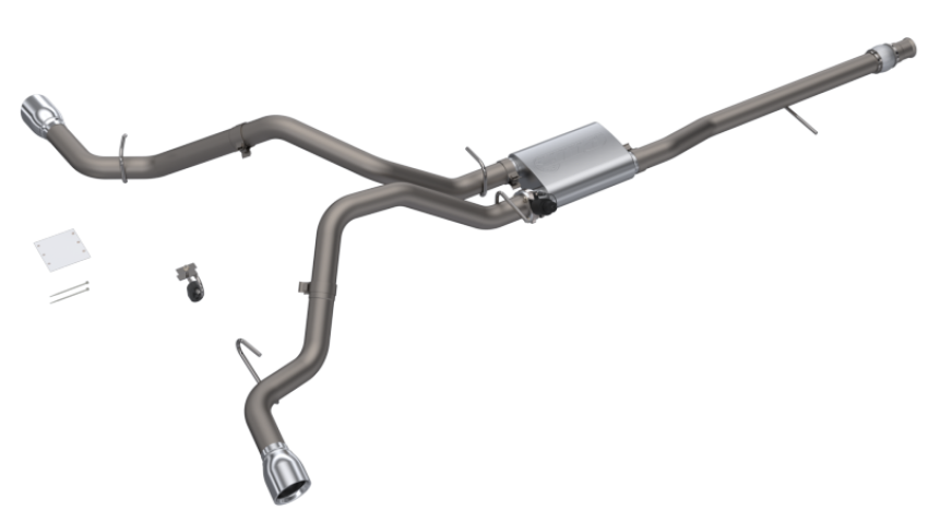 QTP 410015 2014-2018 Silverado/Sierra  Screamer Split Rear Exit Cat Back