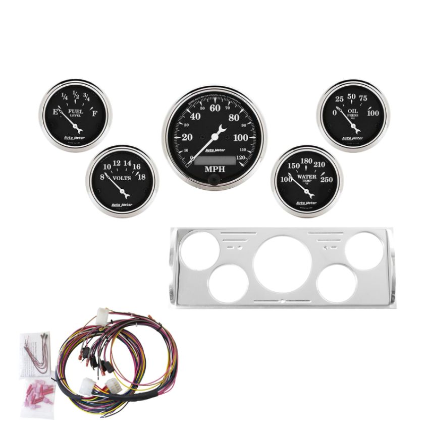 AutoMeter 7057-OTB DIRECT FIT DASH KIT, CHEVY TRUCK 40-46, MPH/FUEL/OILP/WTMP/BAT, OTB