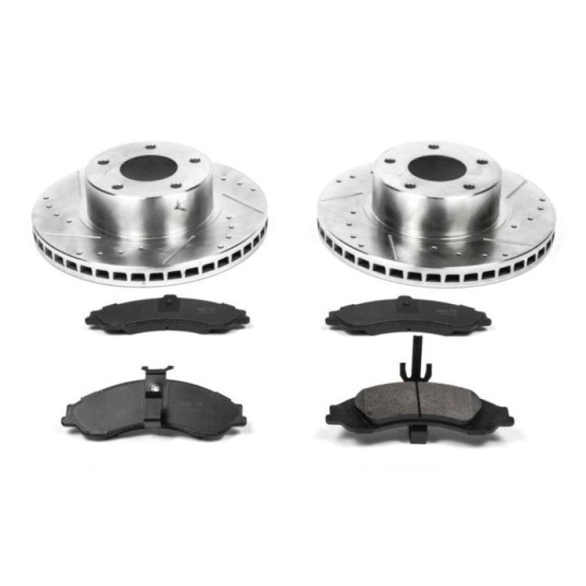 PowerStop K2965 Z23 Daily Driver Carbon-Fiber Ceramic Brake Pad and Drilled & Slotted Rotor Kit