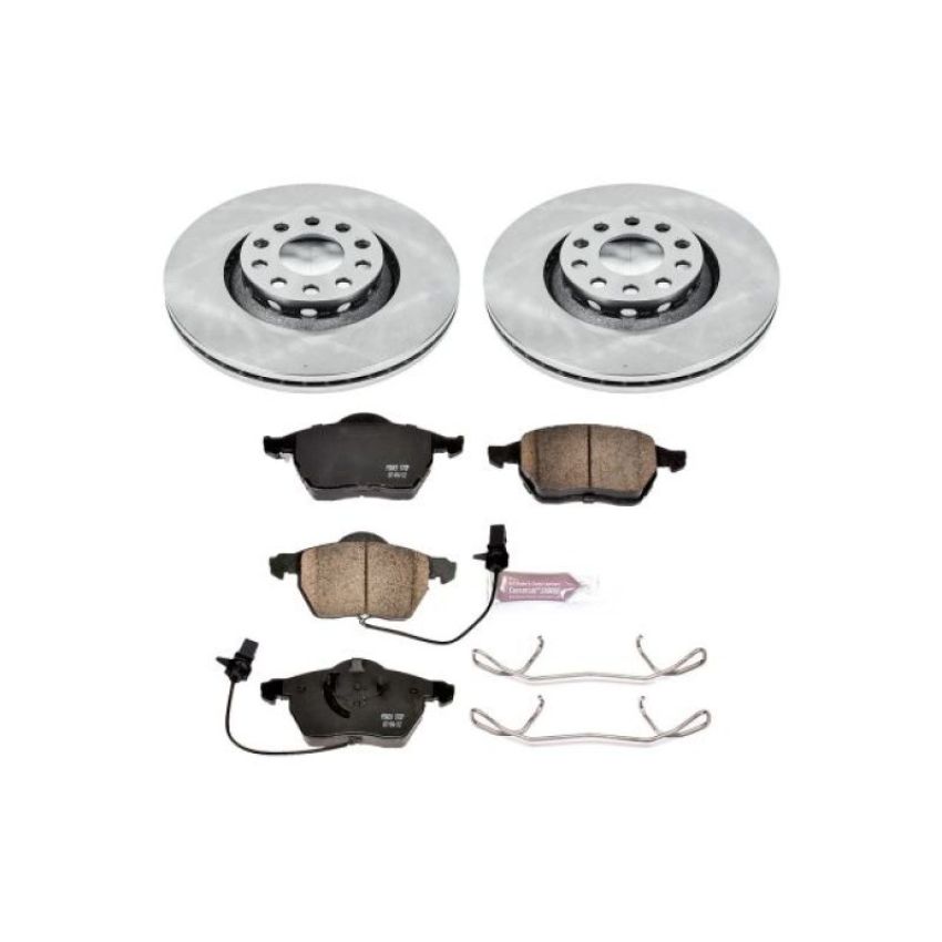 PowerStop KOE636 OE Stock Replacement Low-Dust Ceramic Brake Pad and Rotor Kit