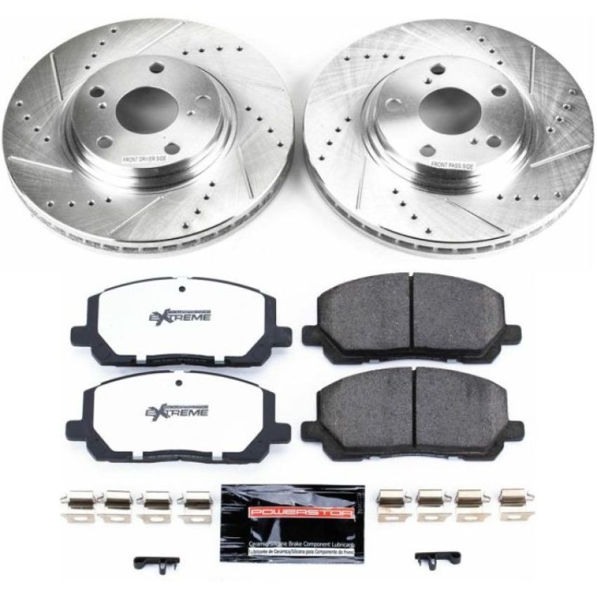 PowerStop K1137-36 Z36 Truck and SUV Carbon-Fiber Ceramic Brake Pad and Drilled & Slotted Rotor Kit