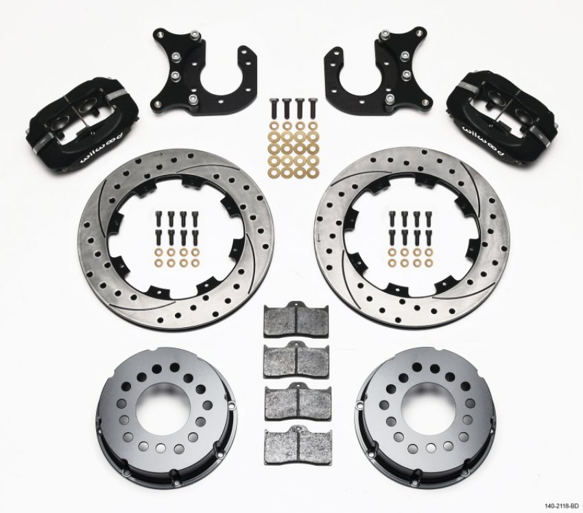 Wilwood 140-2118-BD Forged Dynalite P/S Rear Kit Drilled Rotor New Big Ford 2.50in Offset