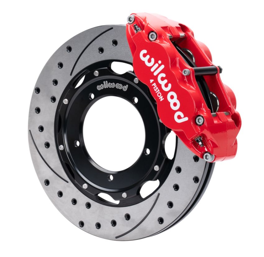 Wilwood 140-16937-DR 69-74 Porsche 911 Front Superlite Brake Kit 3in MT Drilled & Slotted Face - Red