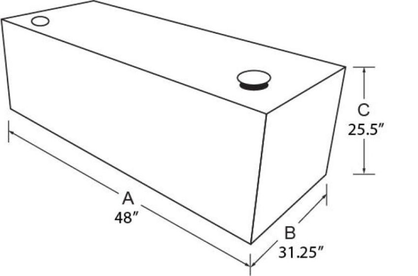 Tradesman 3290 Aluminum L-Shape Liquid Storage Tank Combo (48in. / 80 Gallon Capacity) - Brite