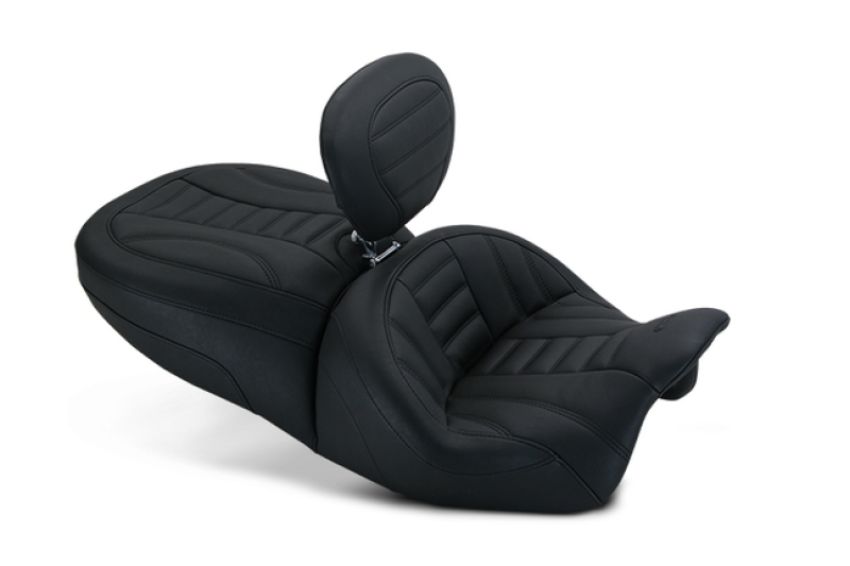 Mustang Motorcycle 79593 Mustang 15-21 Harley Freewheeler Touring Forward Deluxe 1PC Seat w/Driver Backrest - Black
