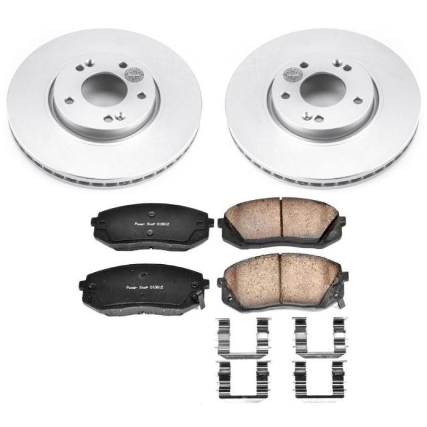PowerStop CRK6510 Genuine Geomet Coated Rotor and Low-Dust Ceramic Brake Pad Kit