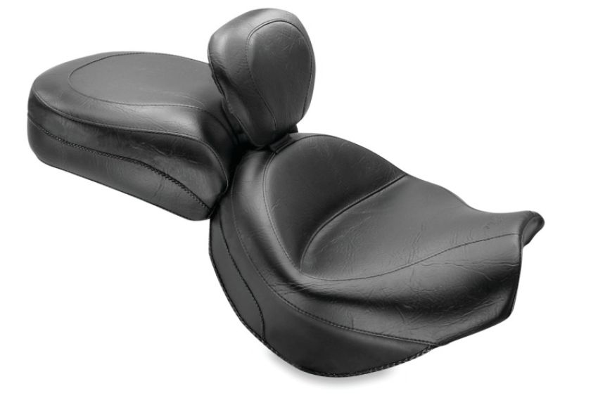 Mustang Motorcycle 79371 Mustang 04-10 Kawasaki Vulcan 2000 Classic,LT Standard Touring 2PC Seat w/Driver Backrest - Black