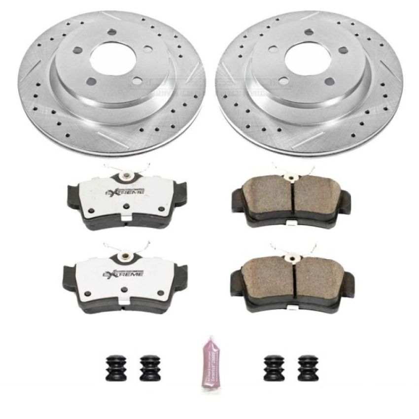 PowerStop K1306-26 Z26 Street Performance Ceramic Brake Pad and Drilled & Slotted Rotor Kit