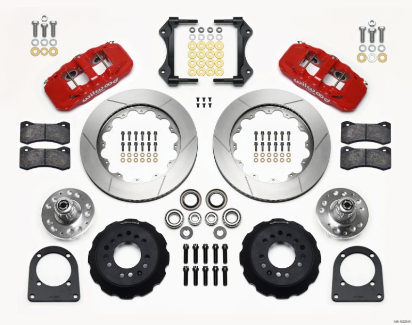 Wilwood 140-13226-R AERO6 Front Hub Kit 14.00in Red TCI-IFS 71-78 (Pinto Based)