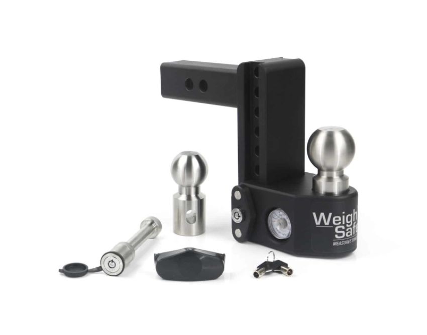 Weigh Safe SWS6-2-KA 6in Drop Hitch w/Built-in Scale & 2in Shank (10K/15K GTWR) w/WS05 - Steel