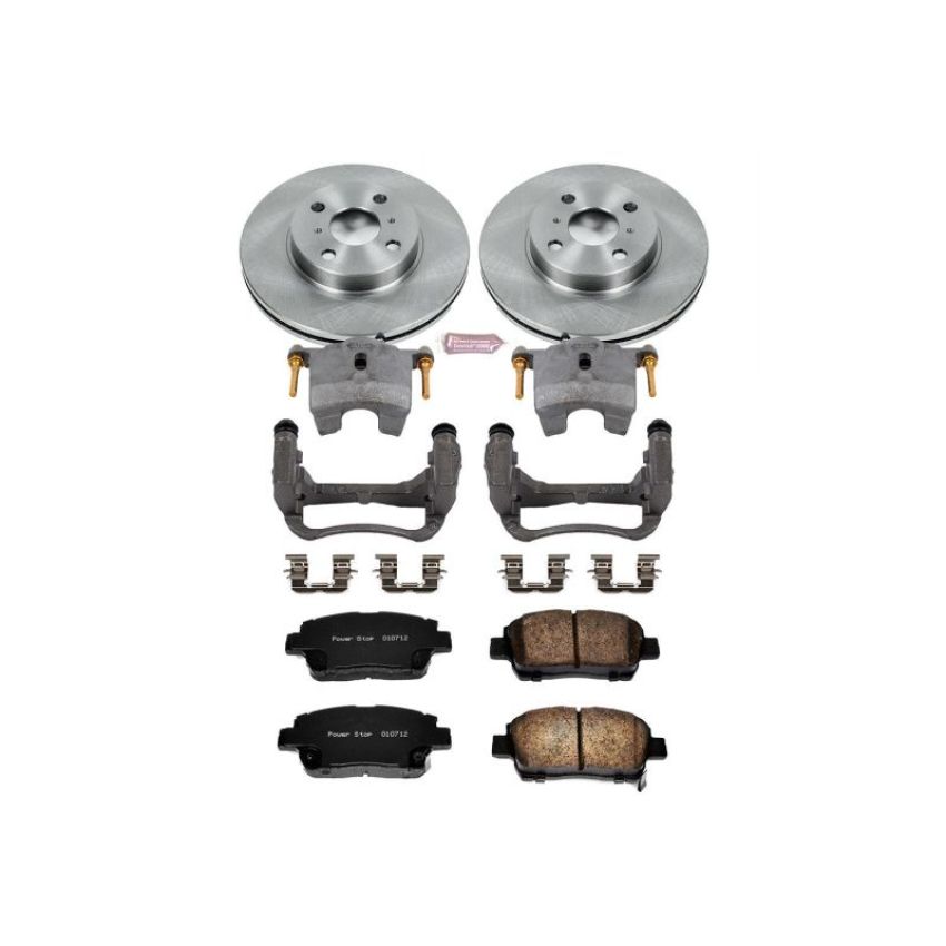 PowerStop KCOE821 OE Stock Replacement Low-Dust Ceramic Brake Pad, Rotor and Caliper Kit