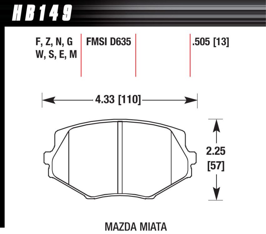 Hawk Performance HB149G.505 DTC-60 Disc Brake Pad