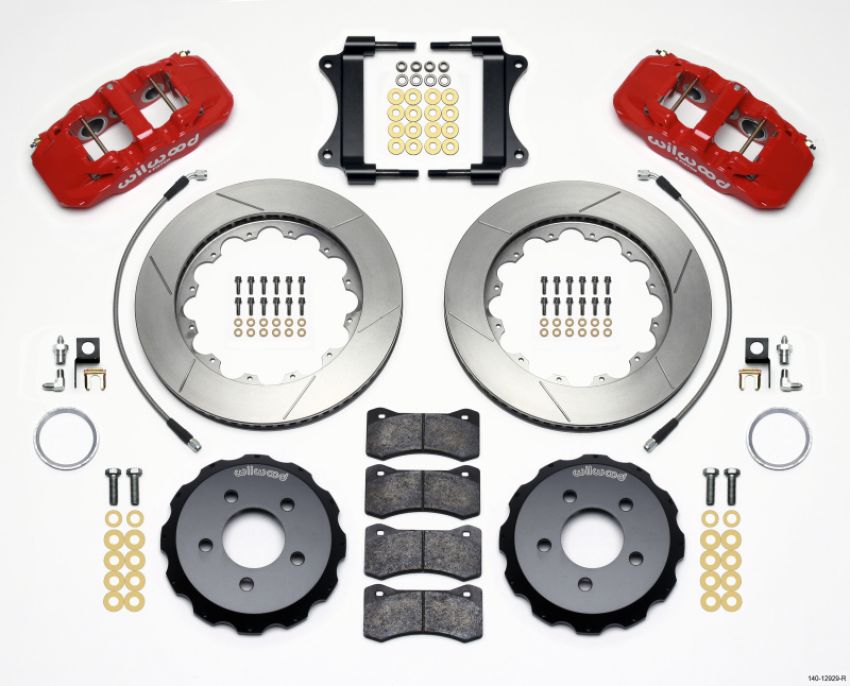 Wilwood 140-12929-R AERO6 Front Hat Kit 14.25 Red 2008-2009 Pontaic G8 w/Lines