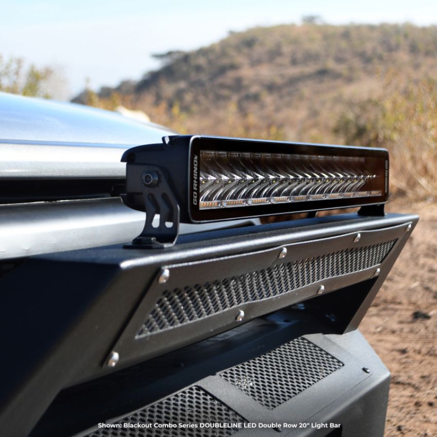 Go Rhino 752002112CDS Xplor Blackout Combo Series Dbl Row LED Light Bar w/Amber (Side/Track Mount) 21.5in. - Blk
