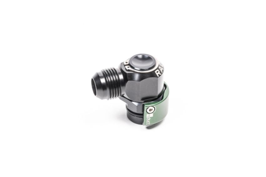 Radium Engineering 20-0748 V2 QUICK CONNECT, 19MM MALE TO 10AN MALE 90DEG