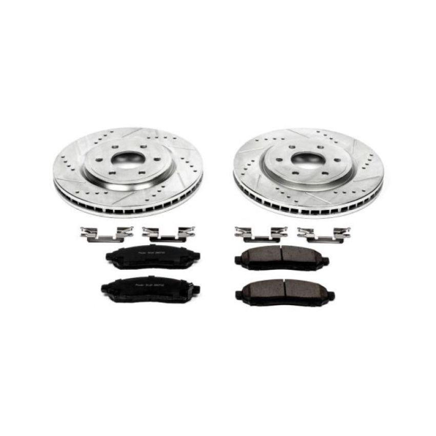 PowerStop K142 Z23 Daily Driver Carbon-Fiber Ceramic Brake Pad and Drilled & Slotted Rotor Kit