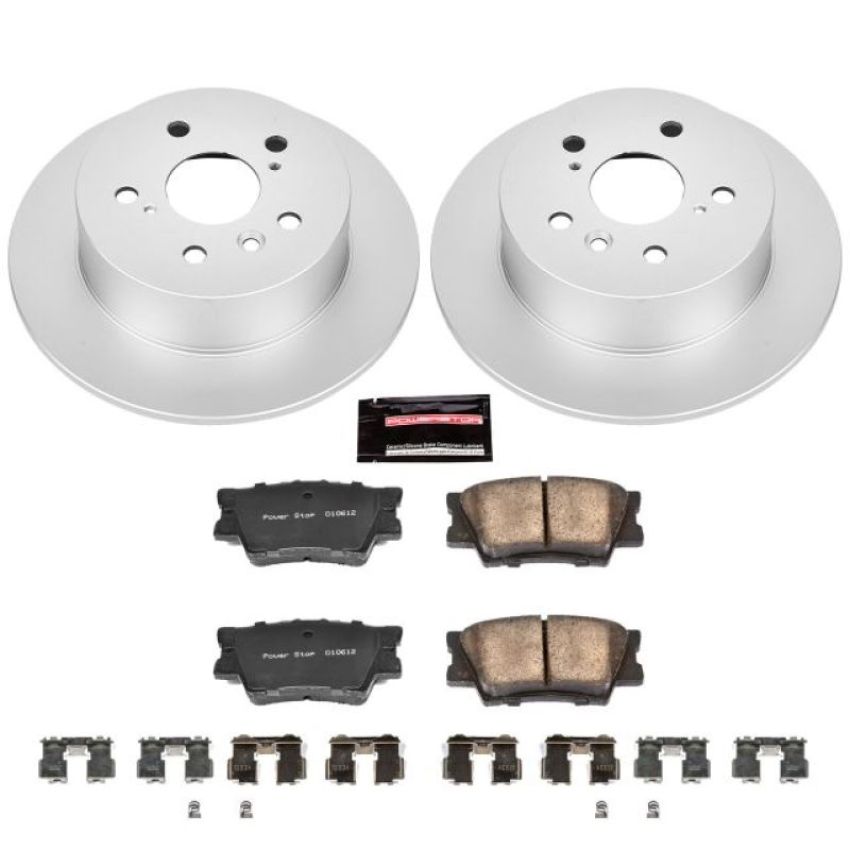 PowerStop CRK3068 Genuine Geomet Coated Rotor and Low-Dust Ceramic Brake Pad Kit