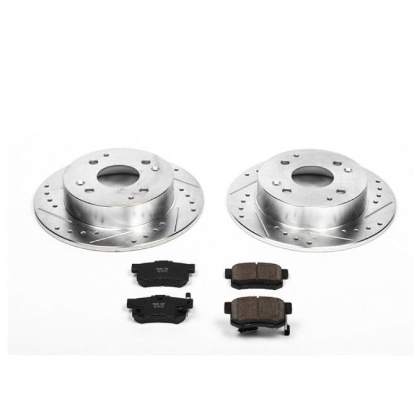 PowerStop K1244 Z23 Daily Driver Carbon-Fiber Ceramic Brake Pad and Drilled & Slotted Rotor Kit
