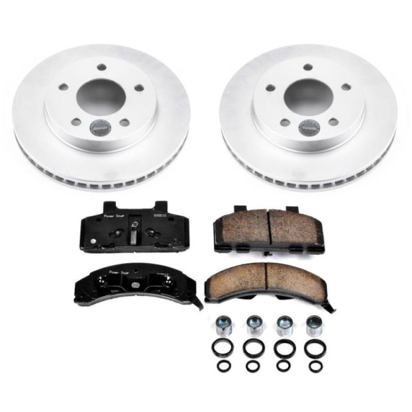 PowerStop CRK1487 Genuine Geomet Coated Rotor and Low-Dust Ceramic Brake Pad Kit