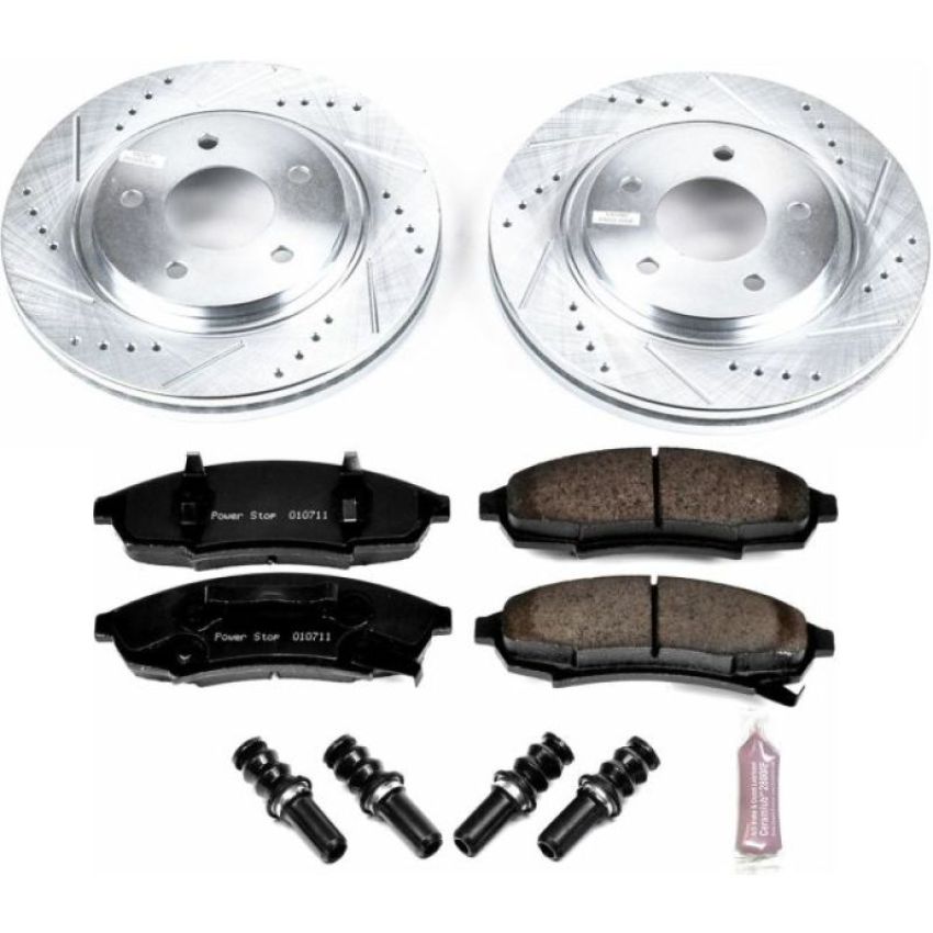 PowerStop K3018 Z23 Daily Driver Carbon-Fiber Ceramic Brake Pad and Drilled & Slotted Rotor Kit
