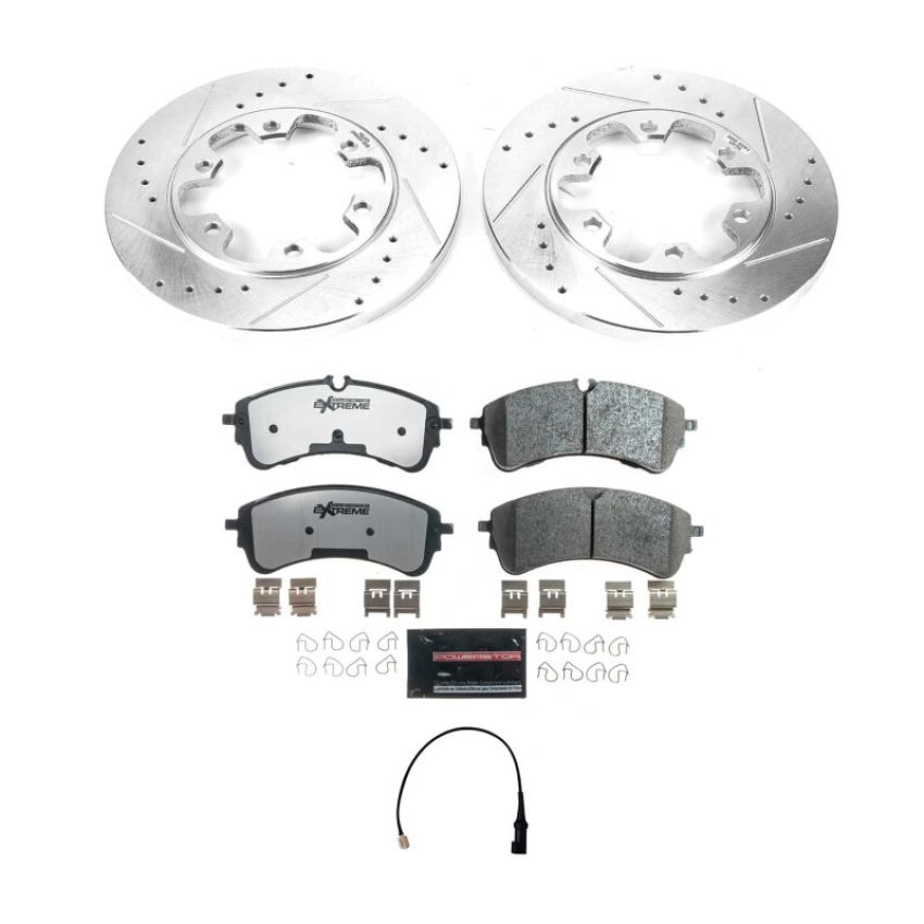 PowerStop K8991-36 Z36 Truck and SUV Carbon-Fiber Ceramic Brake Pad and Drilled & Slotted Rotor Kit