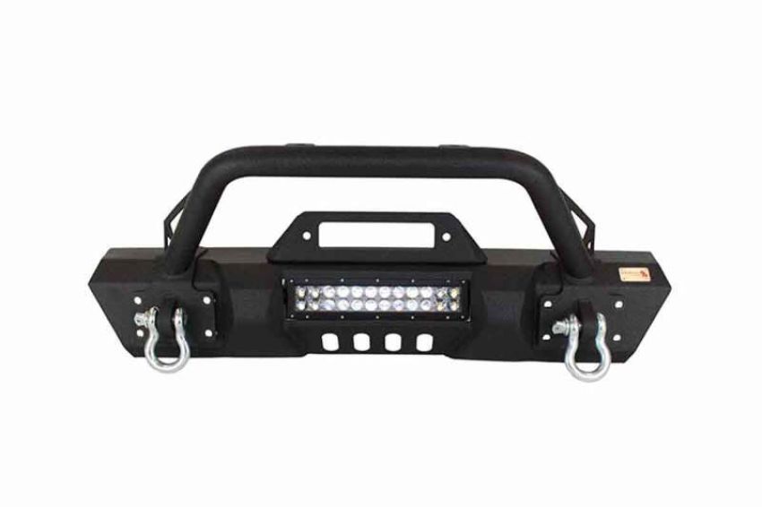 Fishbone Offroad FB22004 07-18 Jeep Wrangler JK Frnt Stubby Winch Bumper W/Tube Guard - Blk Txtrd Pwdrcoated
